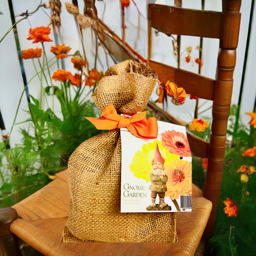 Gnome Garden Seed Kit in Burlap Bag
