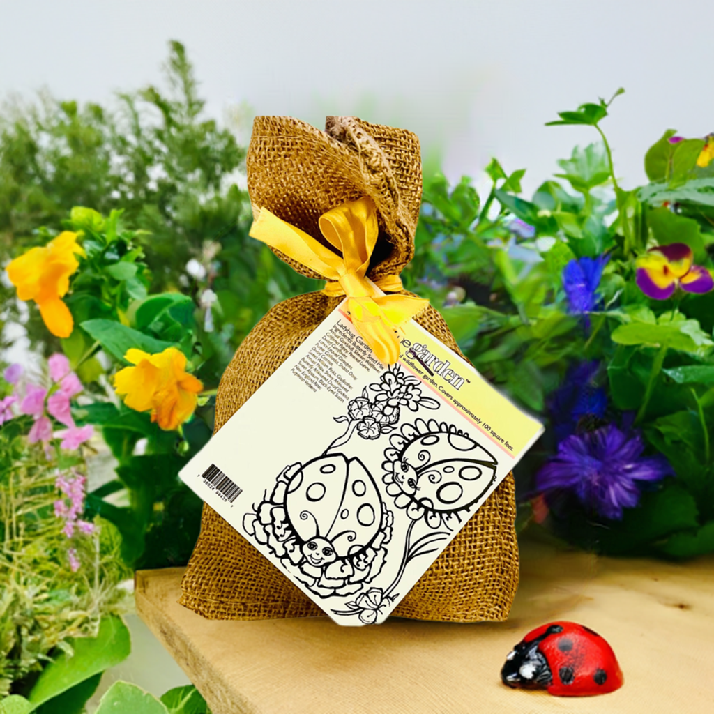 Lady Bug  Color-Me-Garden Seed Kit in Burlap Bag
