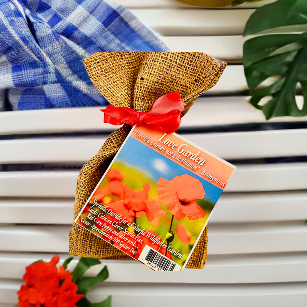 Love Garden Seed Kit in Burlap Bag