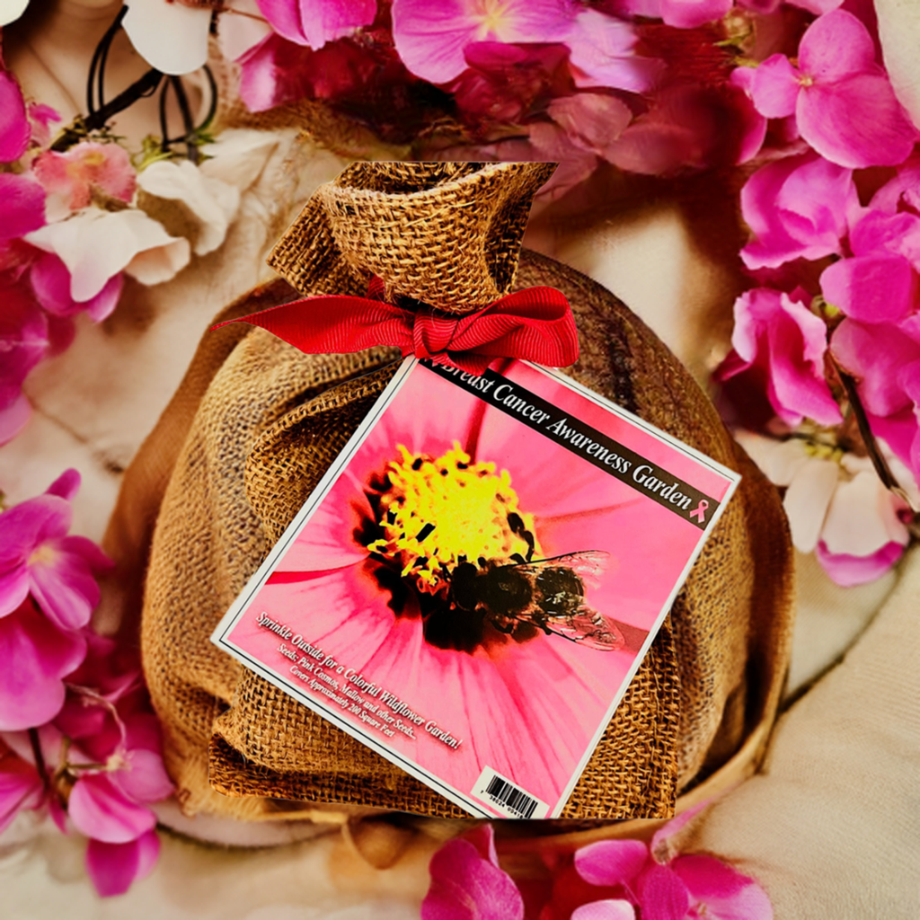 Breast Cancer Awareness Burlap Garden Seed Kit