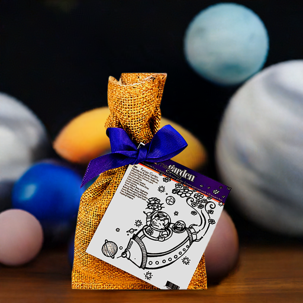 Space Fantasy Color-Me-Garden Seed Kit in Burlap Bag