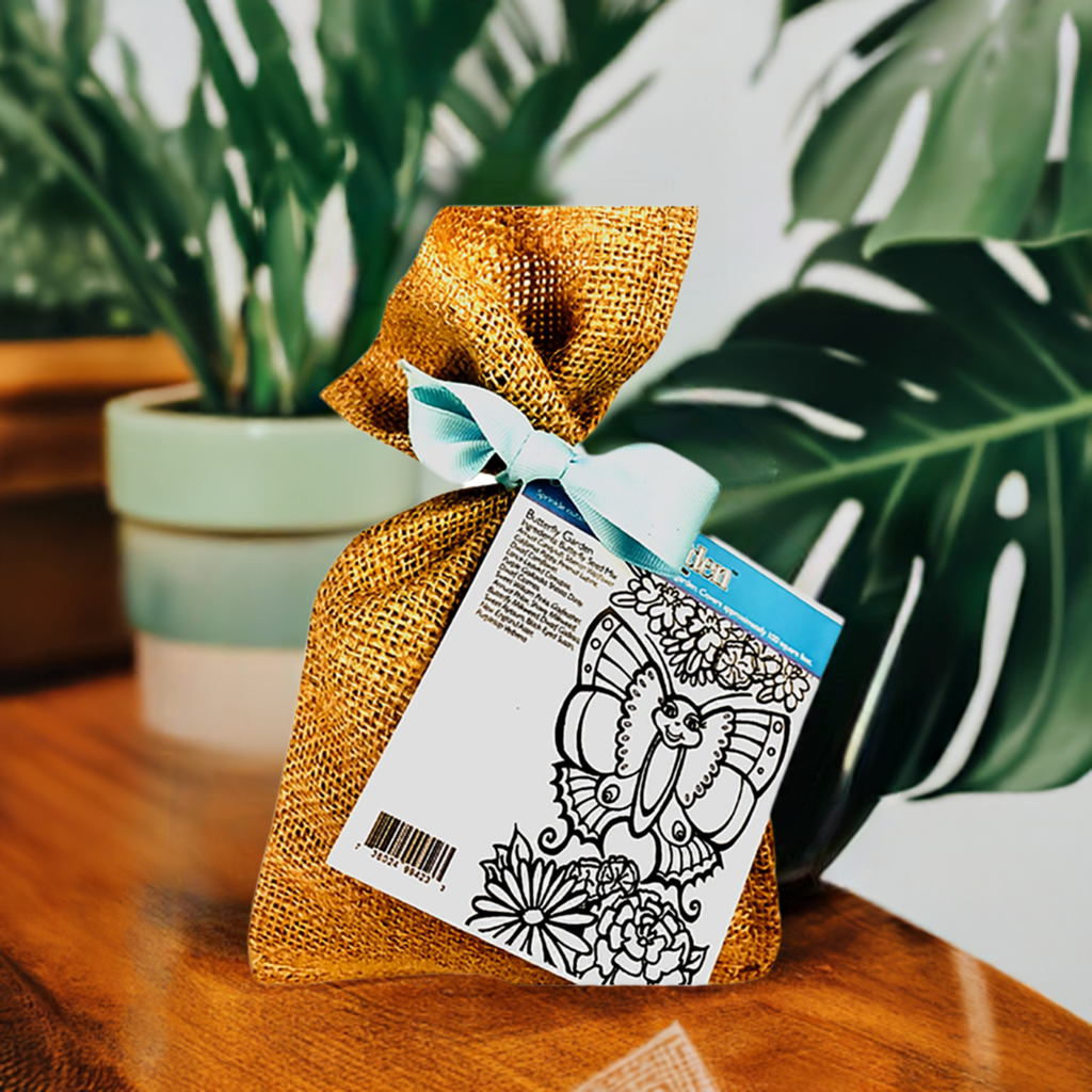Butterfly Burlap Color-Me-Garden Seed Kit