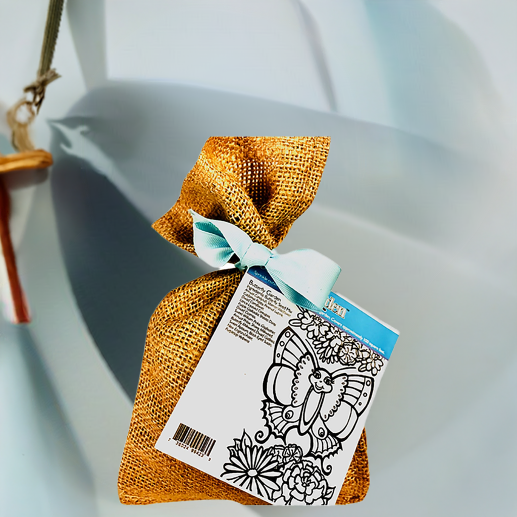 Butterfly Burlap Color-Me-Garden Seed Kit