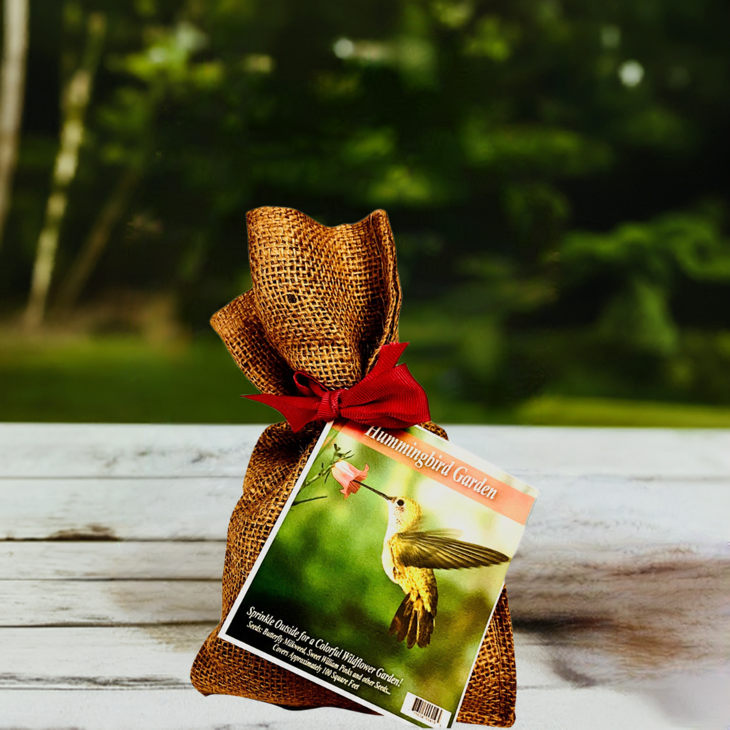 Hummingbird Garden Seed Kit in Burlap Bag