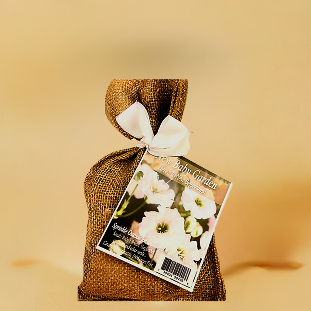New Baby Garden Seed Kit in Burlap Bag