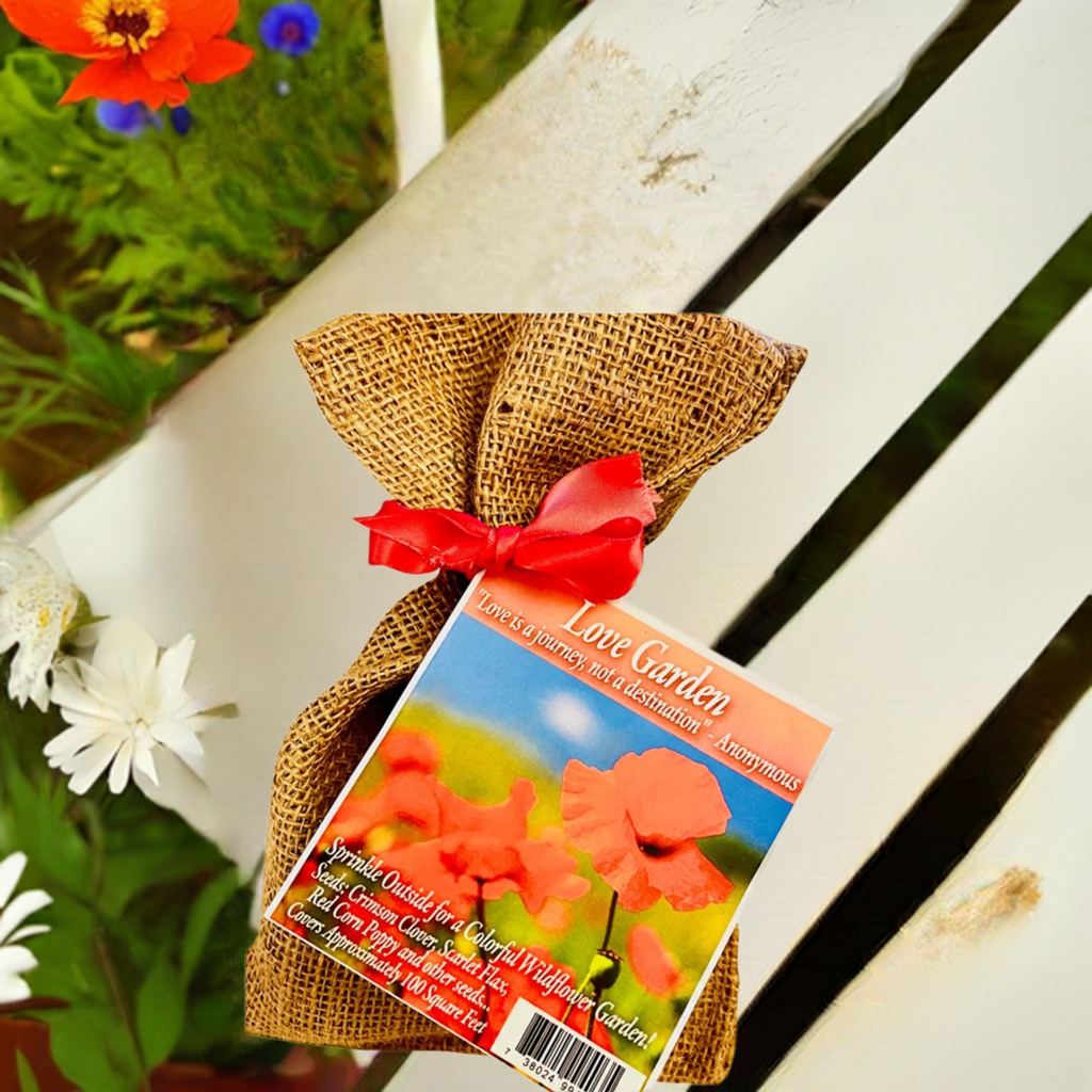 Love Garden Seed Kit in Burlap Bag