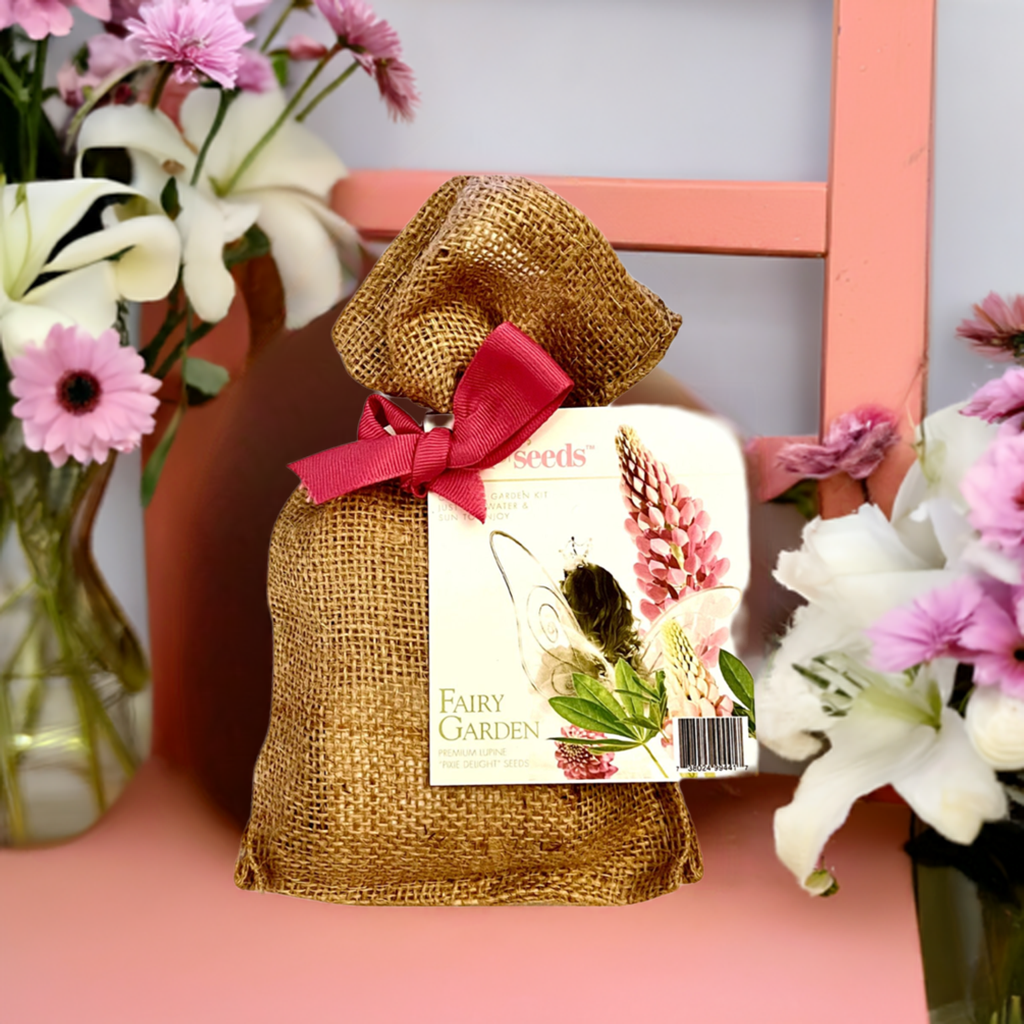 Fairy Garden Seed Kit in Burlap Bag