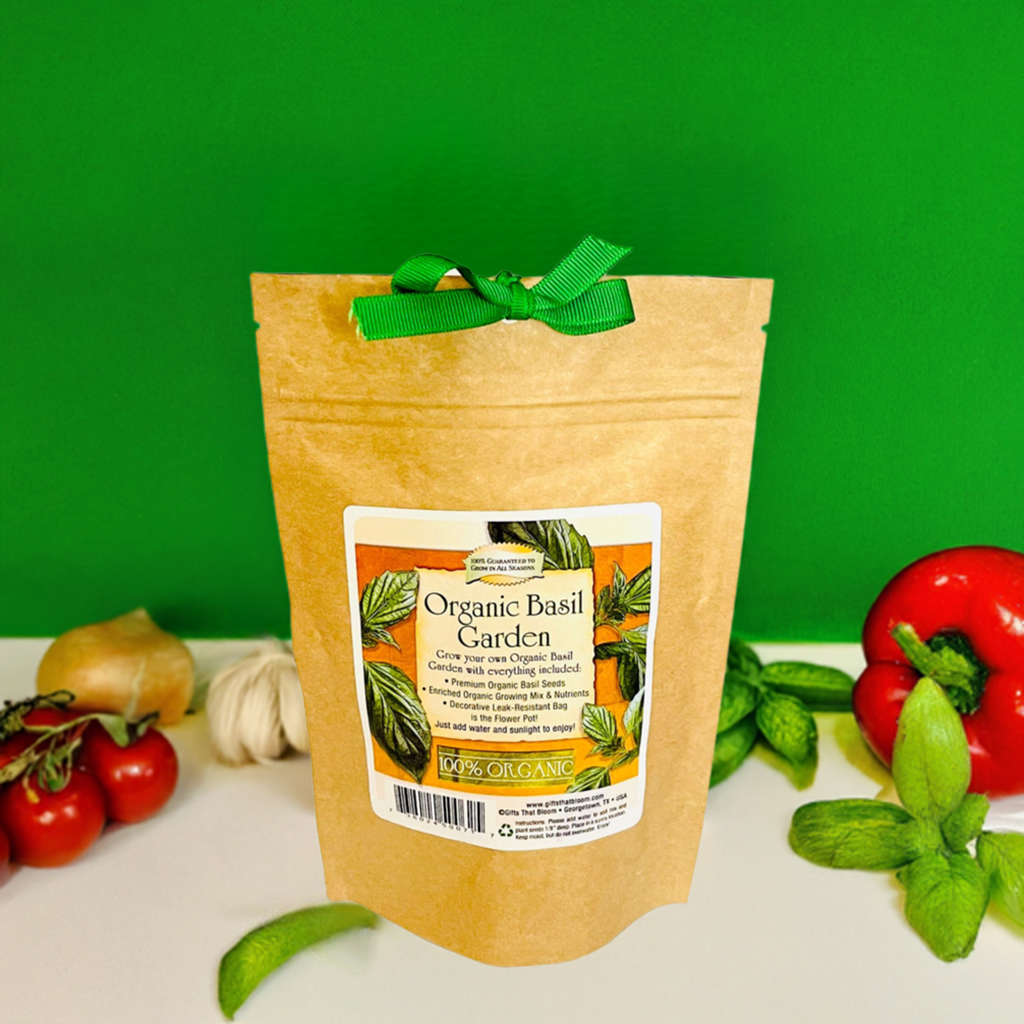 Organic Basil Herb Garden Grobag Seed Kit