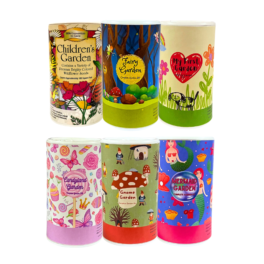 Children's Garden Shaker Can Pre-Pack Seed Kits