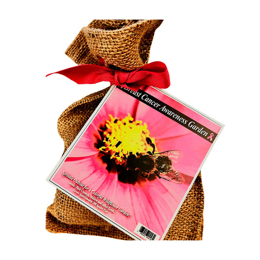 Breast Cancer Awareness Burlap Garden Seed Kit