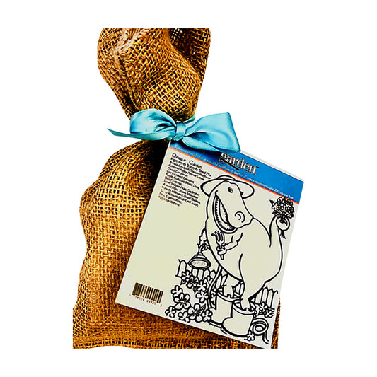 Dinosaur Burlap Color-Me-Garden Seed Kit