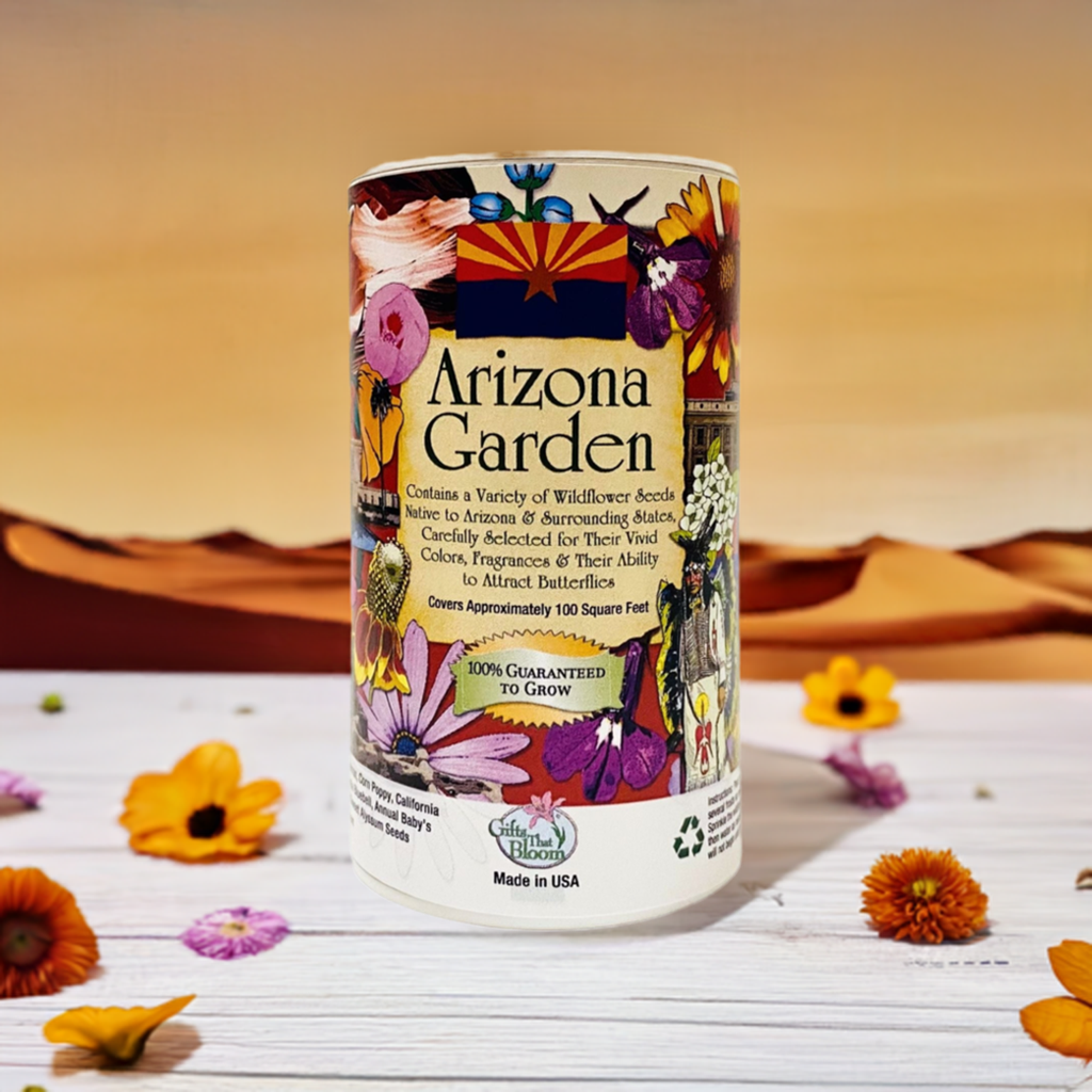arizona native wildflower seeds Gifts That Bloom Arizonash Arizona Garden Shaker Can, Size: 4.25