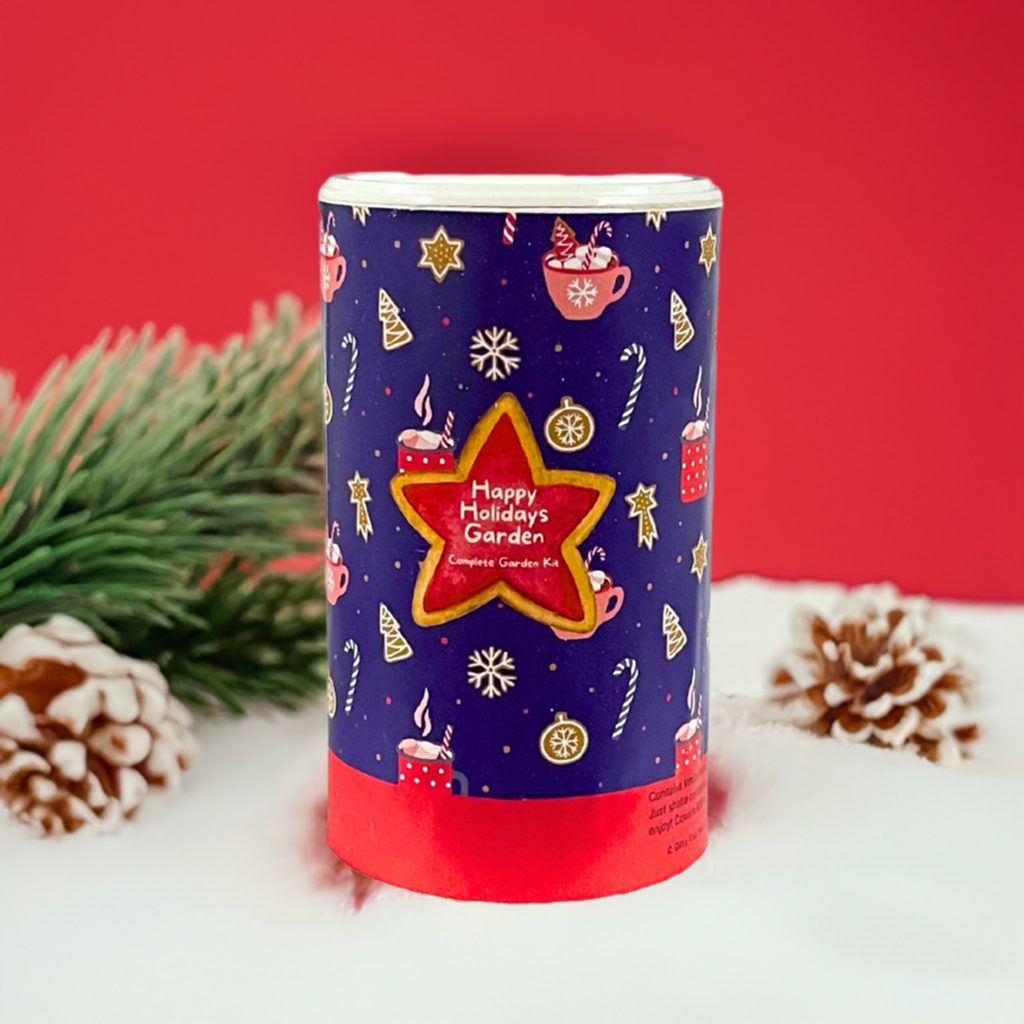 Happy Holidays Garden Shaker Can Seed Kit