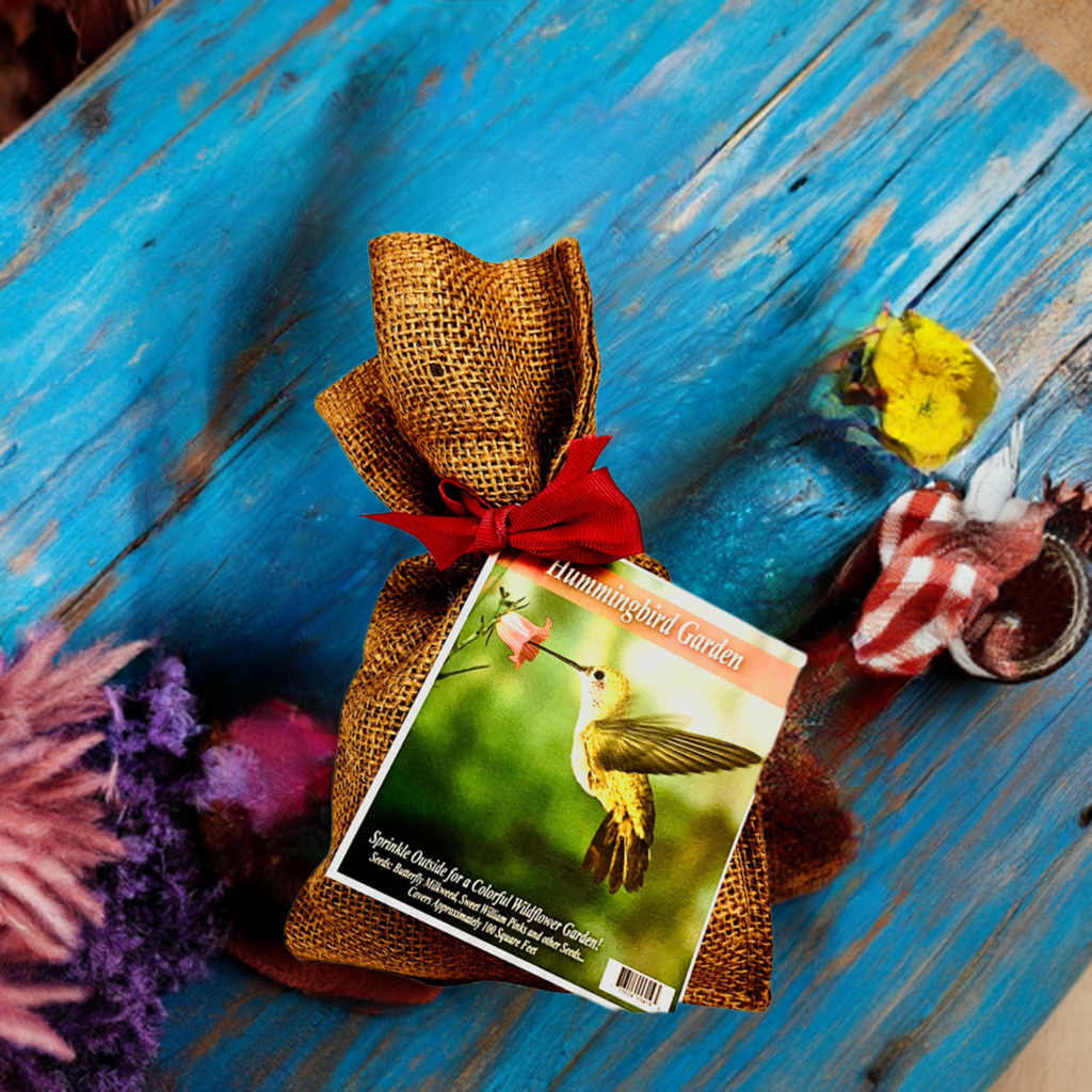 Hummingbird Garden Seed Kit in Burlap Bag