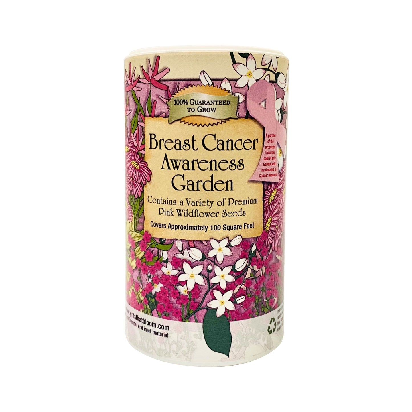 Breast Cancer Awareness Garden Shaker Can