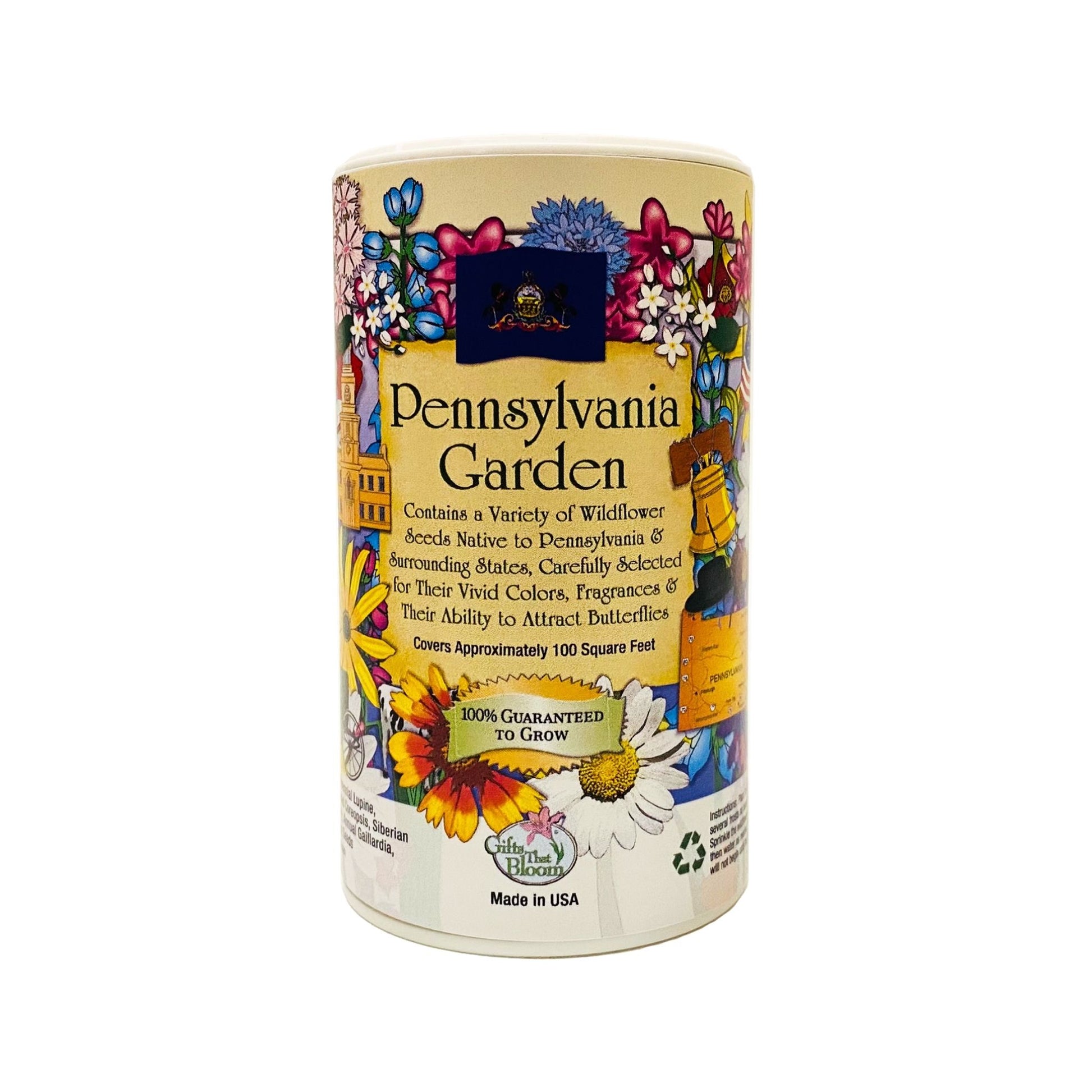 pennsylvania native wildflower seed mix Pennsylvania Garden Shaker Can